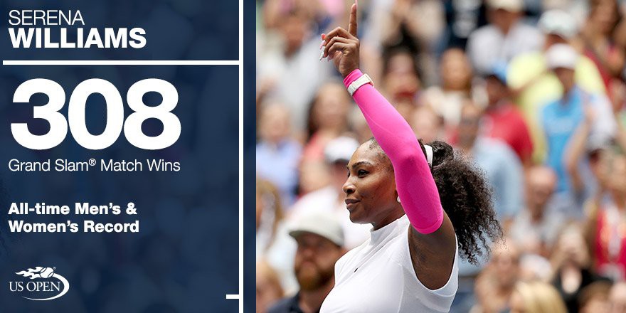 Serena vượt Federer về số trận thắng kỷ lục tại Grand Slam