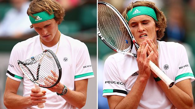 Sao trẻ Zverev bẻ gãy vợt vì thua sớm ở Roland Garros