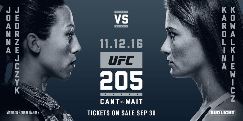 Joanna Jedrzejczyk và Miesha Tate sẽ có mặt tại UFC 205