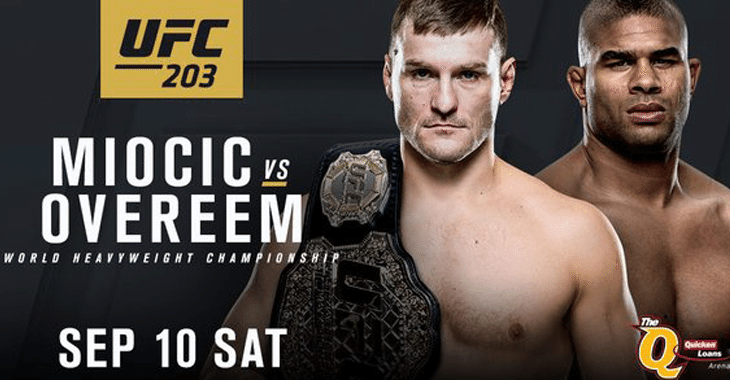 Lịch thi đấu UFC 203: Stipe Miocic vs. Alistair Overeem