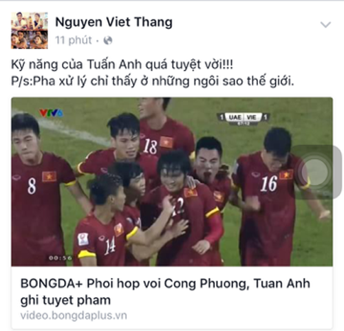 Đàn anh thán phục trước màn trình diễn của U.23 VN