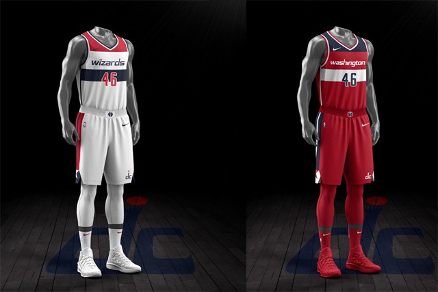 Mẫu áo đấu mới khá đẹp mắt của Washington Wizards. Mẫu áo đấu mới khá đẹp mắt của Washington Wizards.
