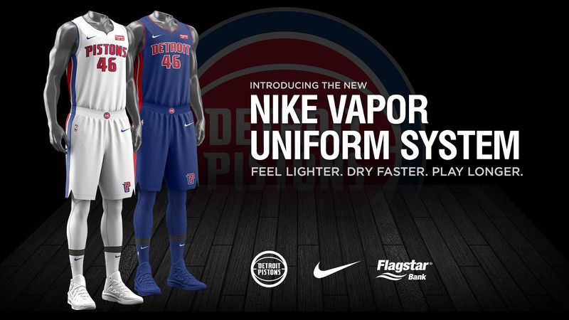 Detroit Pistons có mẫu áo mới không khác nhiều so với mẫu áo trước đây. Detroit Pistons có mẫu áo mới không khác nhiều so với mẫu áo trước đây.