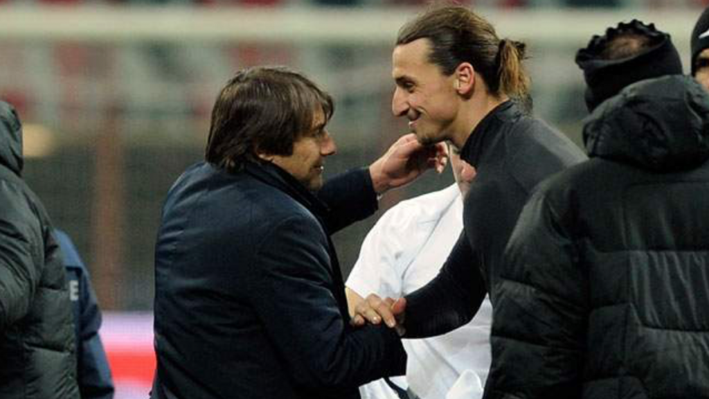 Zlatan Ibrahimovic v&agrave; Antonio Conte