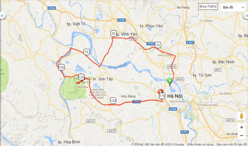 Hành trình thử thách Hà Nội Grani Fondo 2016. Các VĐV sẽ leo cos 400 Ba Vì Hành trình thử thách Hà Nội Grani Fondo 2016. Các VĐV sẽ leo cos 400 Ba Vì