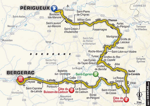 Bản đồ chặng 10 TDF 2017 Bản đồ chặng 10 TDF 2017