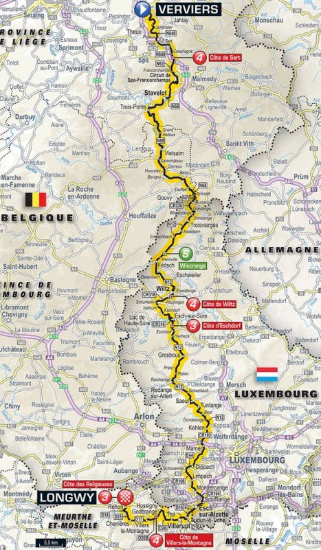Bản đồ đường đua chặng 3 Tour de France 2017 Bản đồ đường đua chặng 3 Tour de France 2017