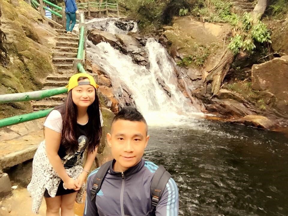 Linh và chồng trong thời gian chị chưa giảm cân