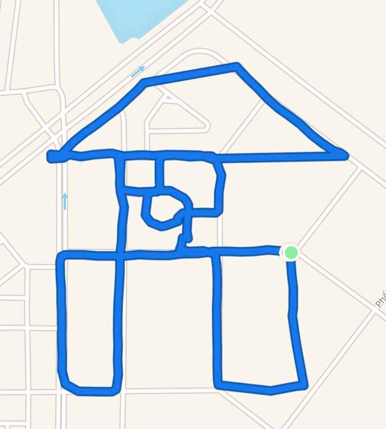 Hình Khuê Văn Các vẽ bằng chân chạy Hình Khuê Văn Các vẽ bằng chân chạy