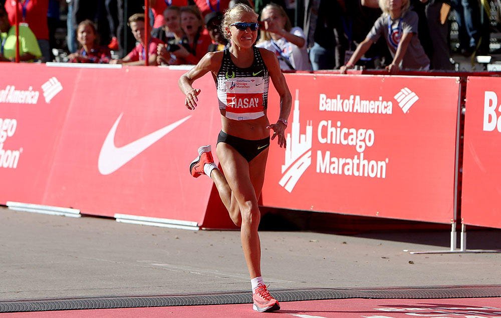 Jordan Hasay, xuất sắc không kém Galen Rupp khi lập kỷ lục giải, và là nữ VĐV Mĩ chạy marathon nhanh thứ nhì trong lịch sử Jordan Hasay, xuất sắc không kém Galen Rupp khi lập kỷ lục giải, và là nữ VĐV Mĩ chạy marathon nhanh thứ nhì trong lịch sử