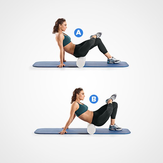 Lăn massage cơ mông với foam roller Lăn massage cơ mông với foam roller