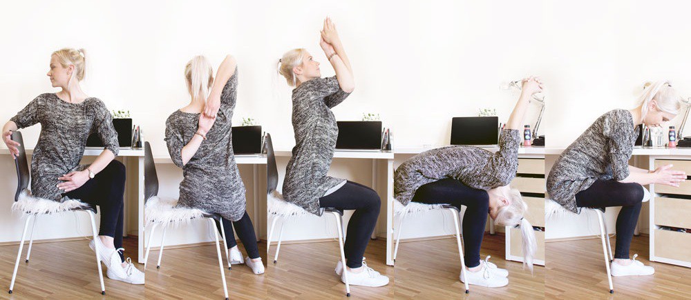 5 động tác yoga dễ tập ngay tại bàn làm việc dành cho dân công sở