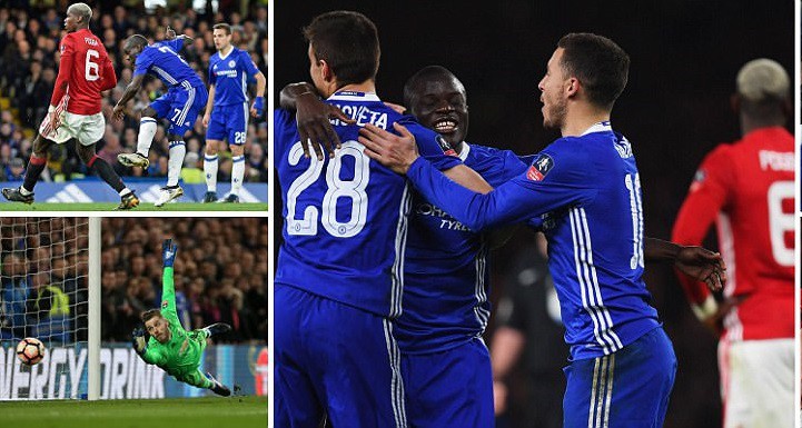 Dính thẻ đỏ, 10 người Man Utd bị Chelsea tống tiễn khỏi FA Cup