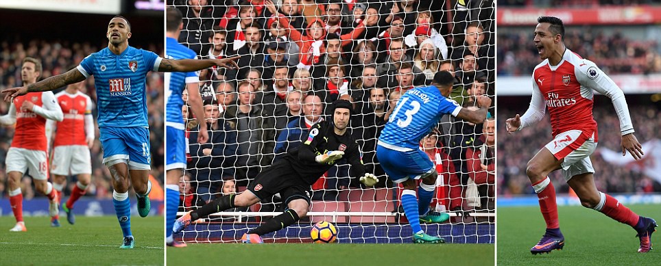 KẾT THÚC Arsenal 3-1 Bournemouth: Sanchez giải vận đen tháng 11 cho Pháo thủ