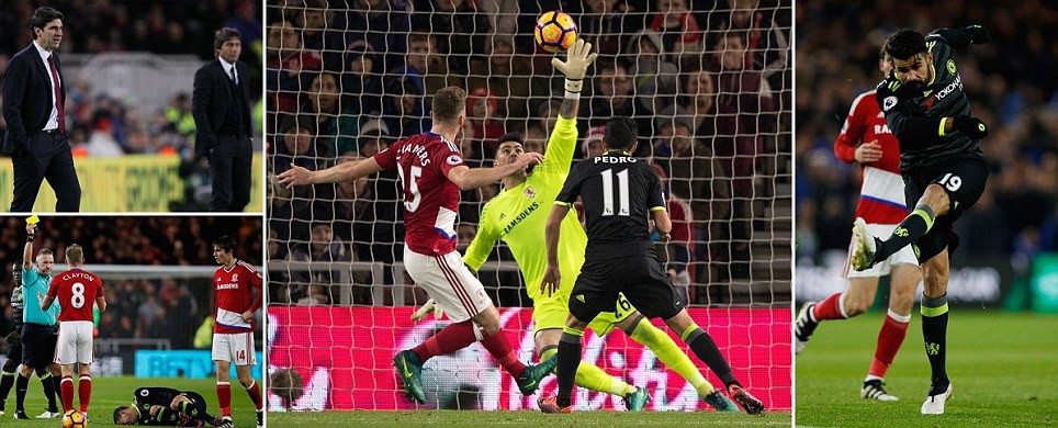 KẾT THÚC Middlesbrough 0-1 Chelsea: Costa đưa Chelsea lên "đỉnh"