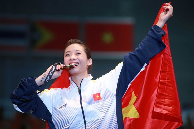Dương Thúy Vi là cô gái vàng của wushu Việt Nam. Ảnh: TN. Dương Thúy Vi là cô gái vàng của wushu Việt Nam. Hình ảnh: TN.