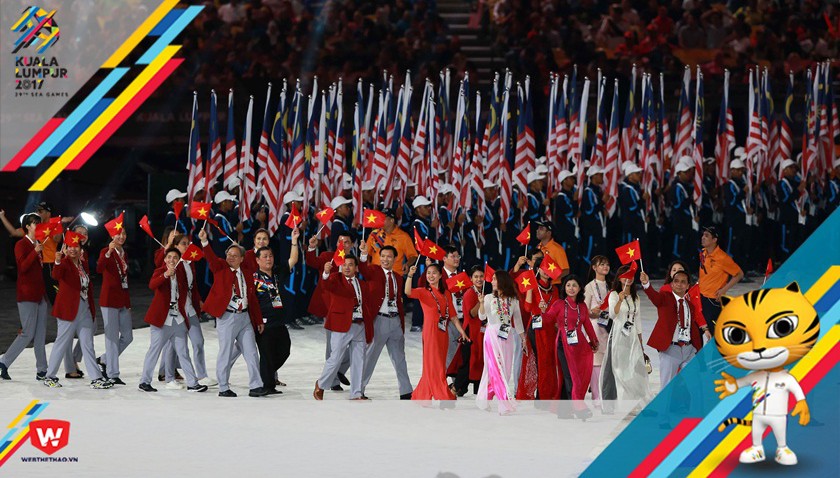 Chùm ảnh: Đoàn TTVN rạng rỡ trong Lễ khai mạc SEA Games 29