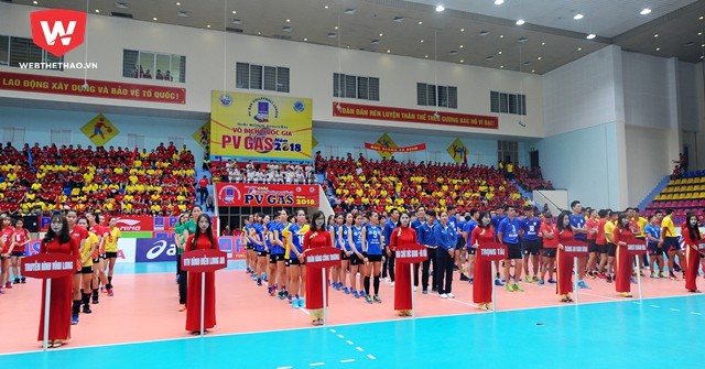 Khai mạc giải vô địch bóng chuyền Quốc Gia 2018: Ấn tượng chủ nhà Hoá chất Đức Giang