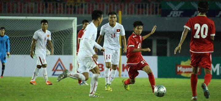 Hòa chủ nhà Myanmar, U.19 Việt Nam vươn lên đầu bảng