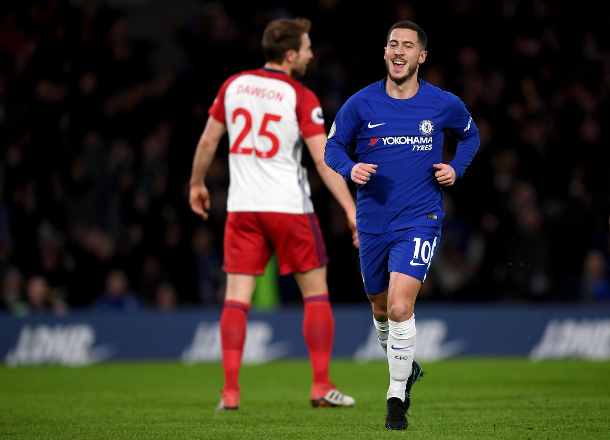 H&igrave;nh ảnh: Hazard ghi 2 b&agrave;n trước West Brom