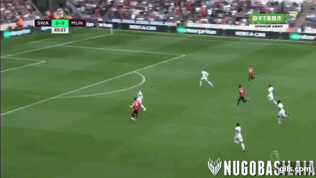 B&agrave;n thắng của Martial trước Swansea