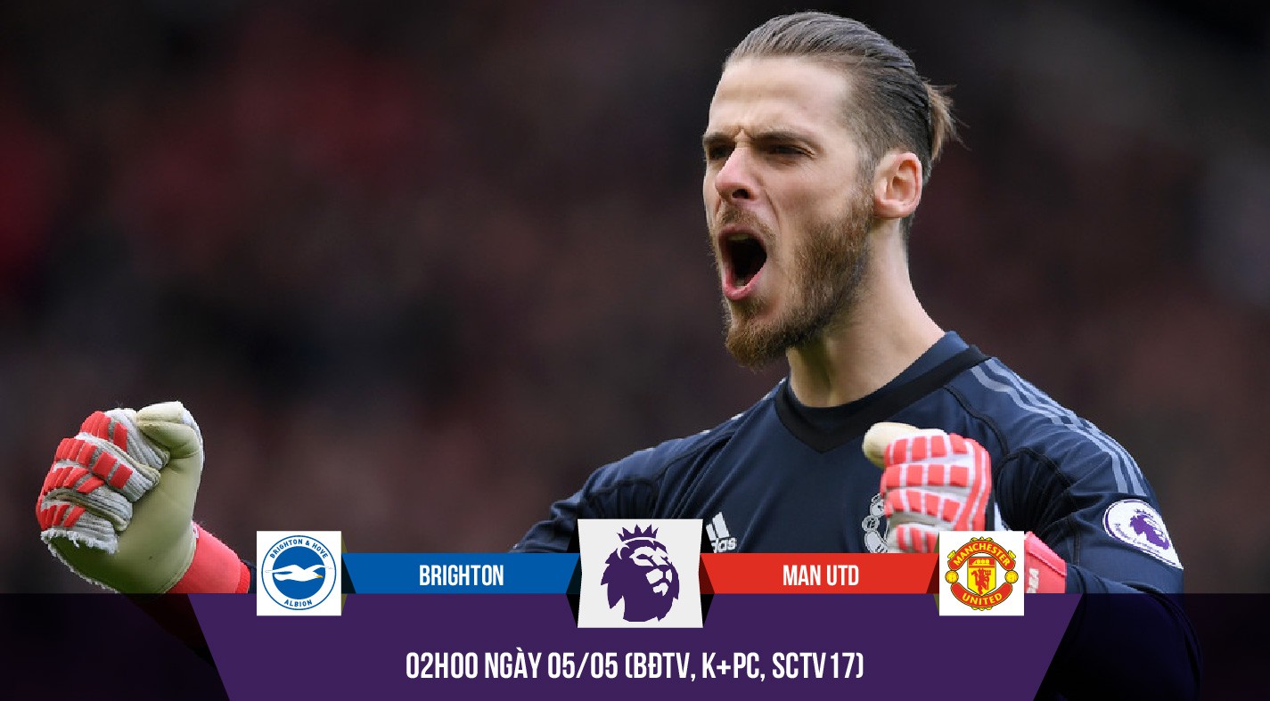 Kéo dài kỷ lục trước Brighton, De Gea giúp Man Utd xây chắc ngôi Á quân