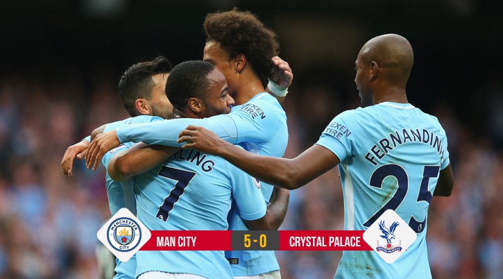 Kết quả bóng đá: Vùi dập Palace, Man City lập kỷ lục thắng 5 sao