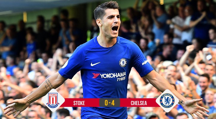 Kết quả bóng đá: Morata lập hat-trick giúp Chelsea đè bẹp Stoke
