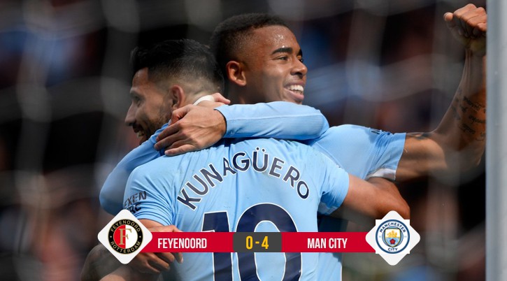 Kết quả bóng đá: Song tấu Aguero-Jesus giúp Man City thắng lớn