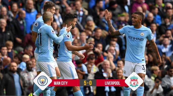 Kết quả bóng đá: Man City vùi dập Liverpool với kỷ lục của Aguero