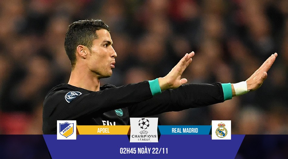 Link xem trực tiếp bóng đá C1 trận APOEL - Real Madrid