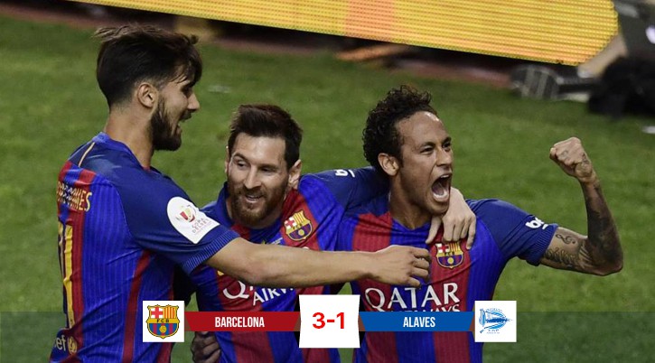 Messi thăng hoa trước Alaves, Barcelona đoạt Cúp Nhà vua