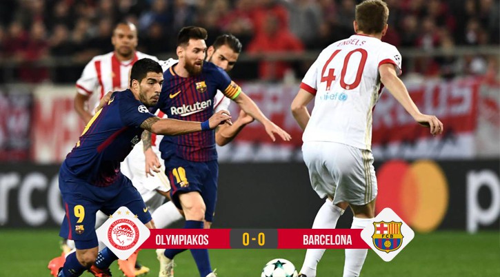 Video: Lãng phí cơ hội, Barca phải chia điểm với Olympiakos