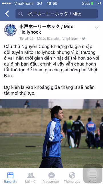 Mito Hollyhock giải thích lý do không đăng ký Công Phượng