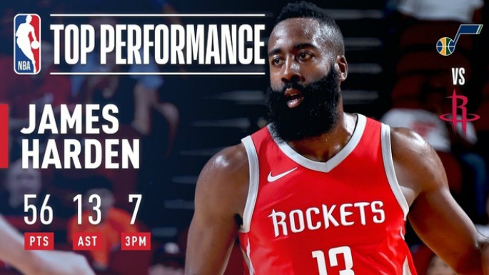 James Harden tái lập những cột mốc lịch sử với 56 điểm