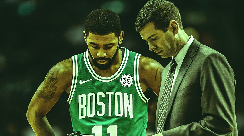 HLV Brad Stevens và Kyrie Irving bàn nhau cách đánh bại Cavaliers