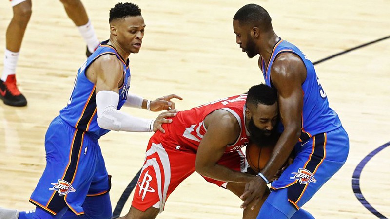 Kết quả NBA 08/04: Big-3 ghi 70 điểm, OKC vượt qua Houston Rockets