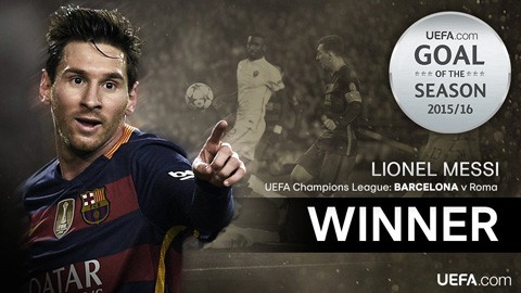 Lionel Messi giành giải bàn thắng đẹp của năm