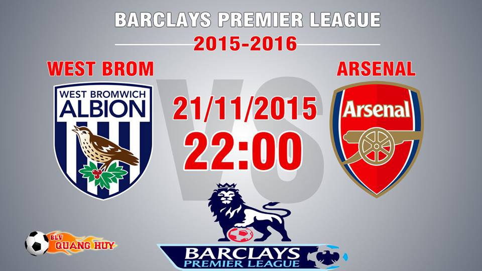 Trực tiếp vòng 13 Premier League: West Brom vs Arsenal