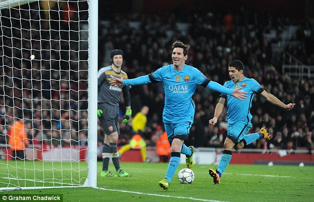 Messi sung sướng sau khi "vượt ải" Petr Cech