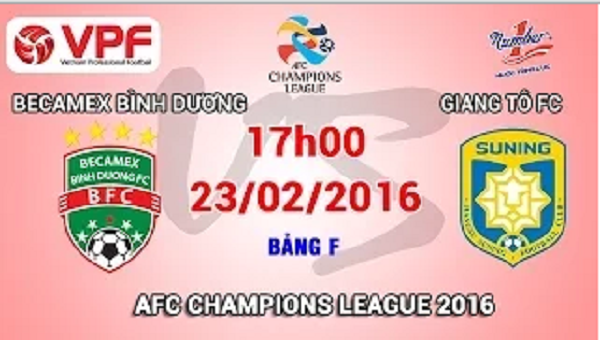 Trực tiếp AFC Champions League: B. Bình Dương vs Giang Tô