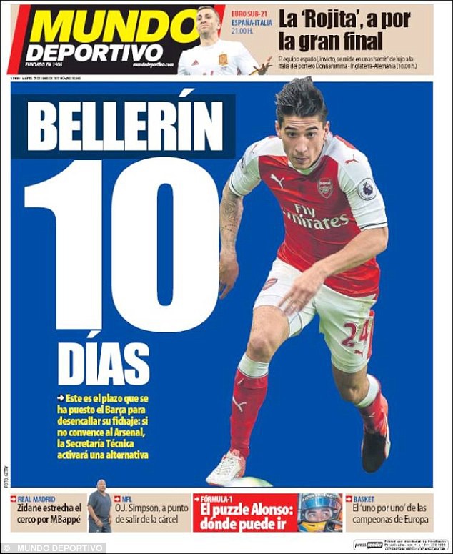 Barcelona chỉ cho Bellerin 10 ng&agrave;y quyết định tương lai