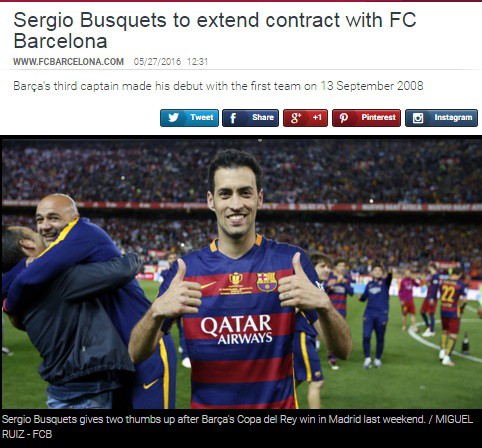 Busquets gia hạn hợp đồng với Barca