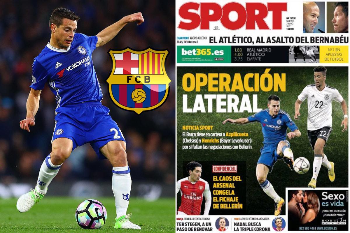 Cesar Azpilicueta đang rơi vào tầm ngắm của Barcelona Cesar Azpilicueta đang rơi vào tầm ngắm của Barcelona