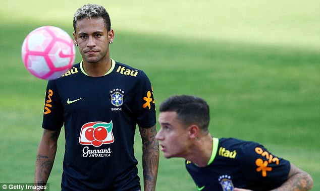 Neymar muốn thi đấu c&ugrave;ng Coutinho tại PSG