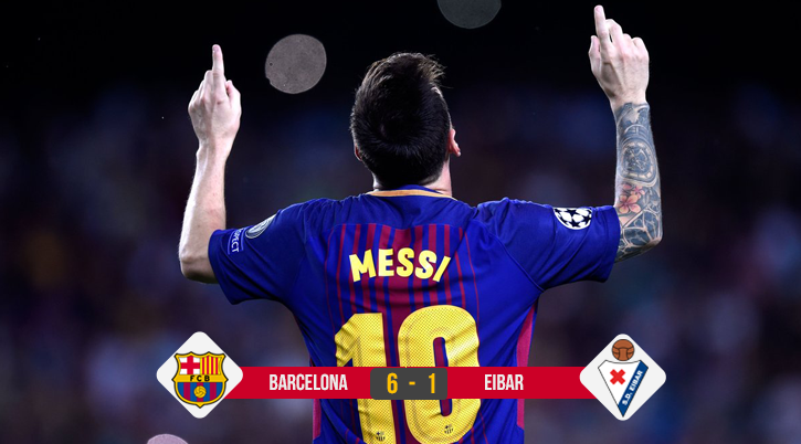 Kết quả bóng đá: Messi cán mốc 300 bàn giúp Barca vùi dập Eibar