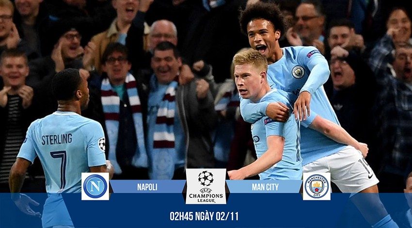 Link xem trực tiếp C1 trận Napoli - Man City