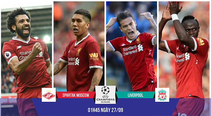Link xem trực tiếp trận Spartak Moscow - Liverpool