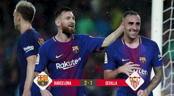Trực tiếp trận Barca - Sevilla: Alcacer đem về 3 điểm bằng vàng