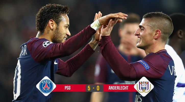 Video: PSG vùi dập Anderlecht để lập kỷ lục ghi bàn ở Cúp C1